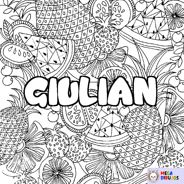 Coloración del nombre GIULIAN - decorado mandala de frutas