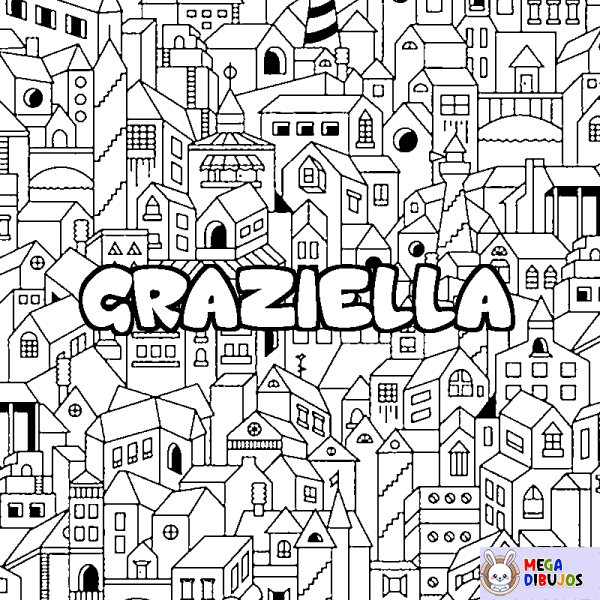 Coloración del nombre GRAZIELLA - decorado ciudad