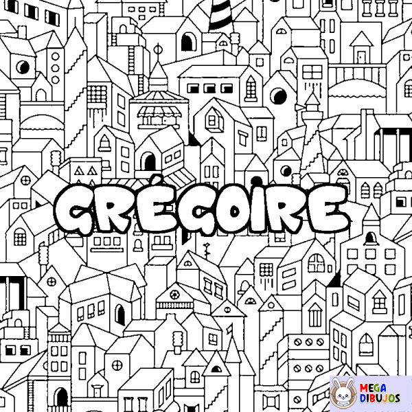 Coloración del nombre GR&Eacute;GOIRE - decorado ciudad