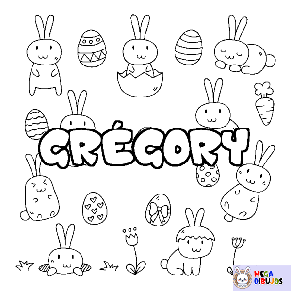 Coloración del nombre GR&Eacute;GORY - decorado Pascua