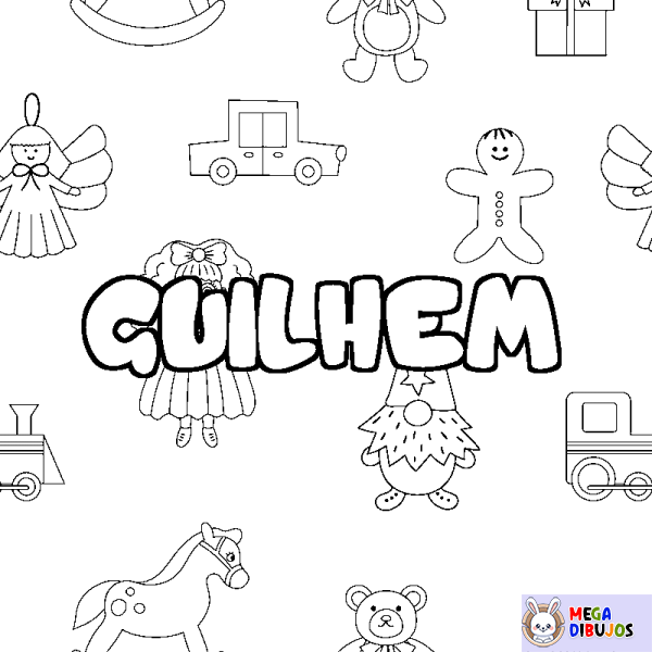 Coloración del nombre GUILHEM - decorado juguetes