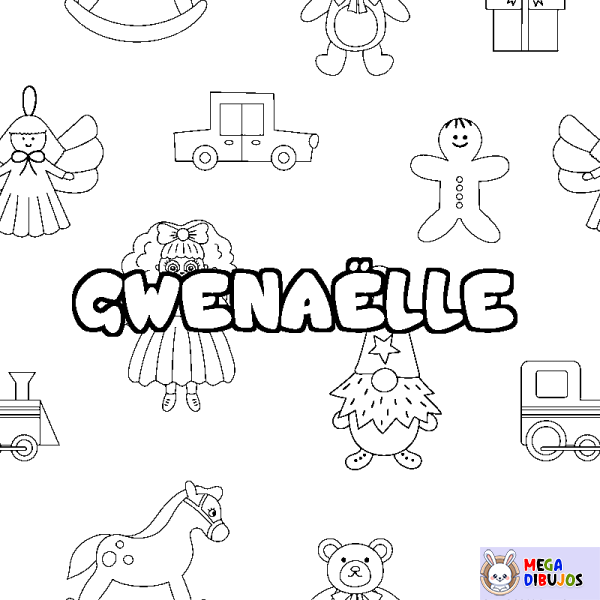 Coloración del nombre GWENA&Euml;LLE - decorado juguetes