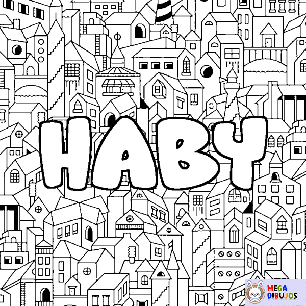 Coloración del nombre HABY - decorado ciudad