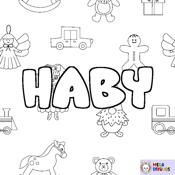 Coloración del nombre HABY - decorado juguetes