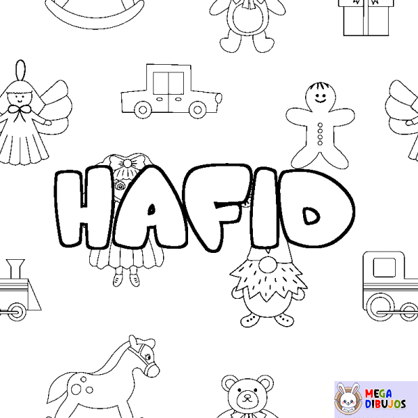 Coloración del nombre HAFID - decorado juguetes