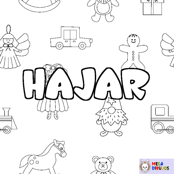 Coloración del nombre HAJAR - decorado juguetes