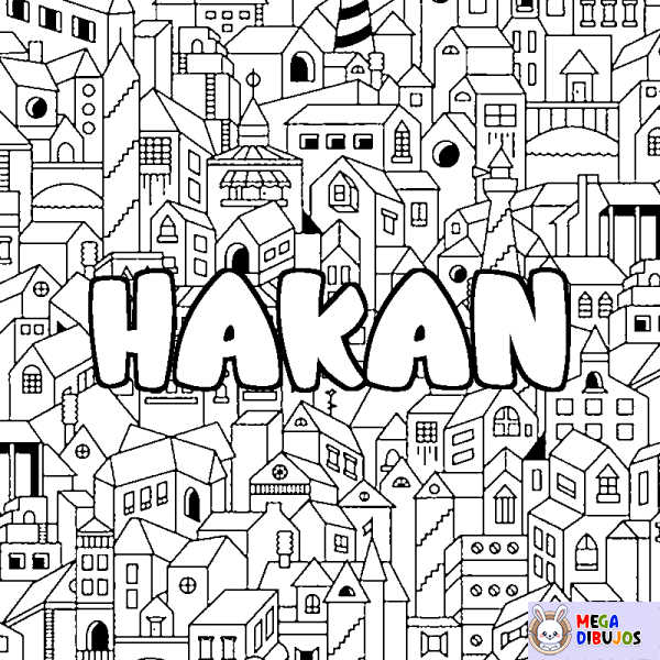 Coloración del nombre HAKAN - decorado ciudad