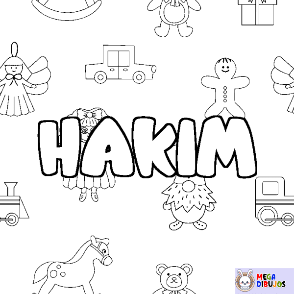 Coloración del nombre HAKIM - decorado juguetes