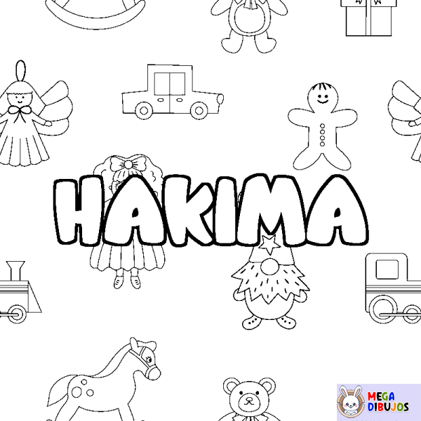 Coloración del nombre HAKIMA - decorado juguetes