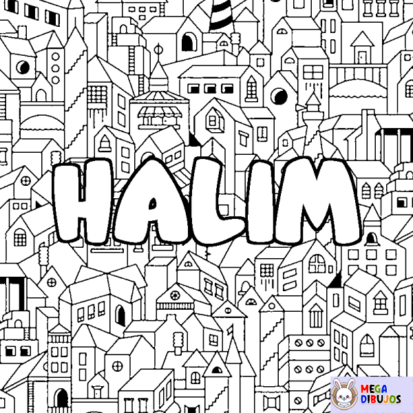 Coloración del nombre HALIM - decorado ciudad