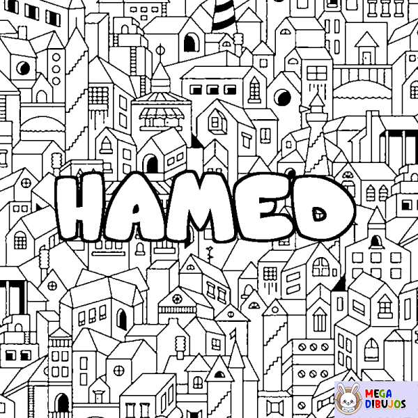 Coloración del nombre HAMED - decorado ciudad