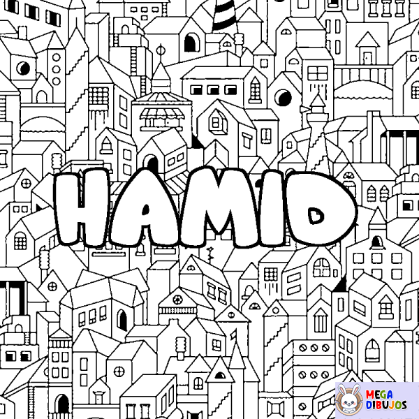 Coloración del nombre HAMID - decorado ciudad