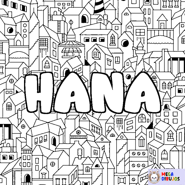 Coloración del nombre HANA - decorado ciudad