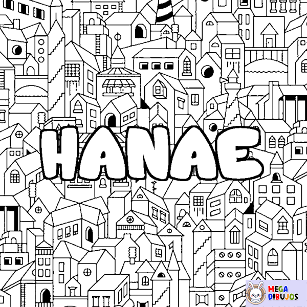 Coloración del nombre HANAE - decorado ciudad