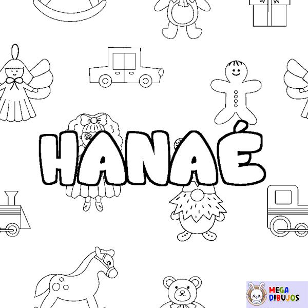 Coloración del nombre HANA&Eacute; - decorado juguetes