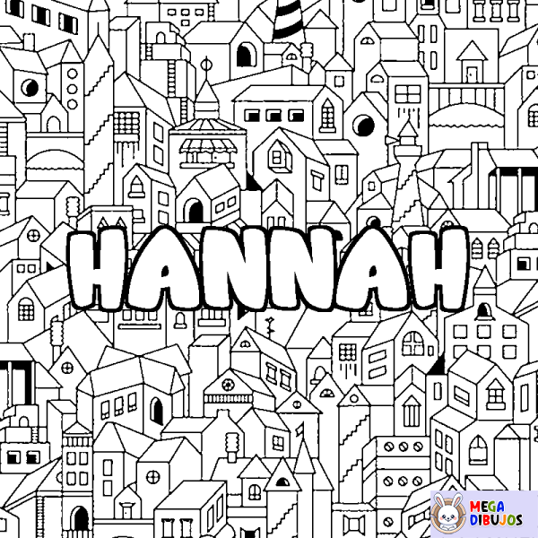 Coloración del nombre HANNAH - decorado ciudad