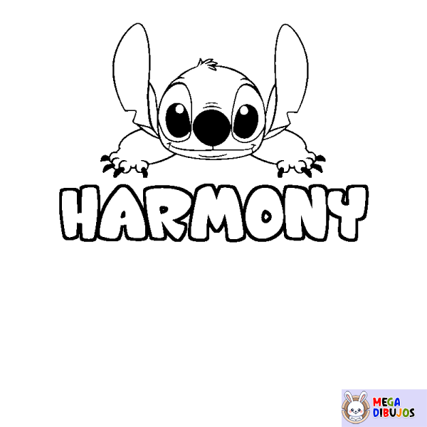 Coloración del nombre HARMONY - decorado Stitch