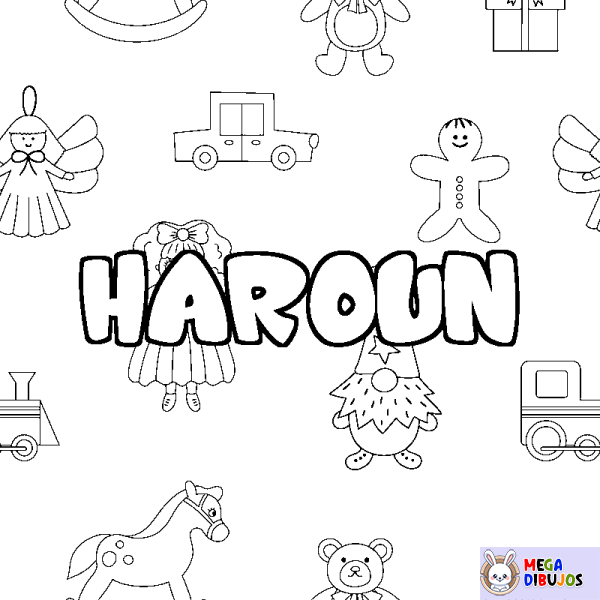 Coloración del nombre HAROUN - decorado juguetes