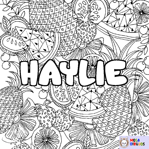 Coloración del nombre HAYLIE - decorado mandala de frutas