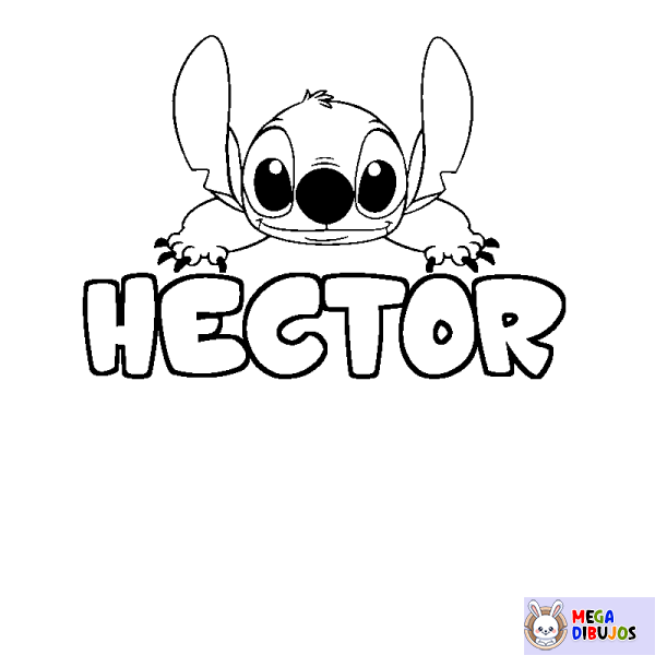 Coloración del nombre HECTOR - decorado Stitch