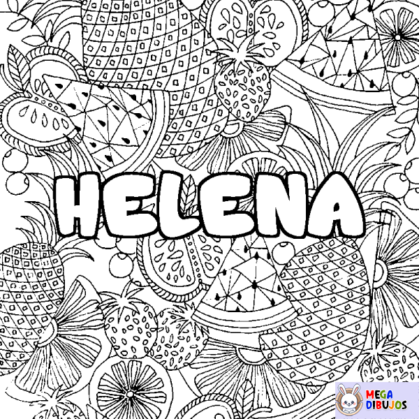 Coloración del nombre HELENA - decorado mandala de frutas