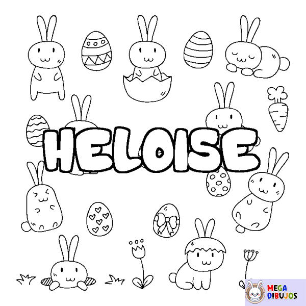 Coloración del nombre HELOISE - decorado Pascua