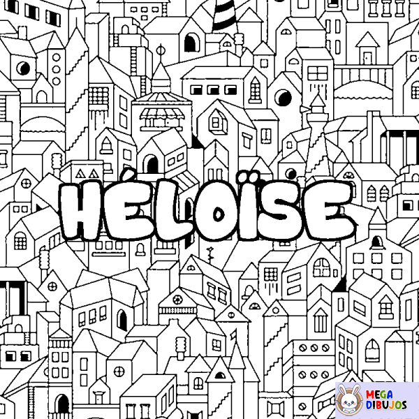 Coloración del nombre H&Eacute;LO&Iuml;SE - decorado ciudad