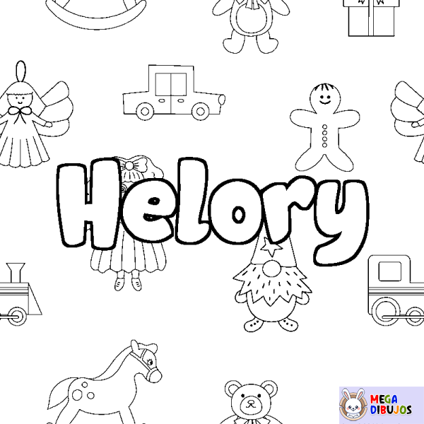 Coloración del nombre Helory - decorado juguetes