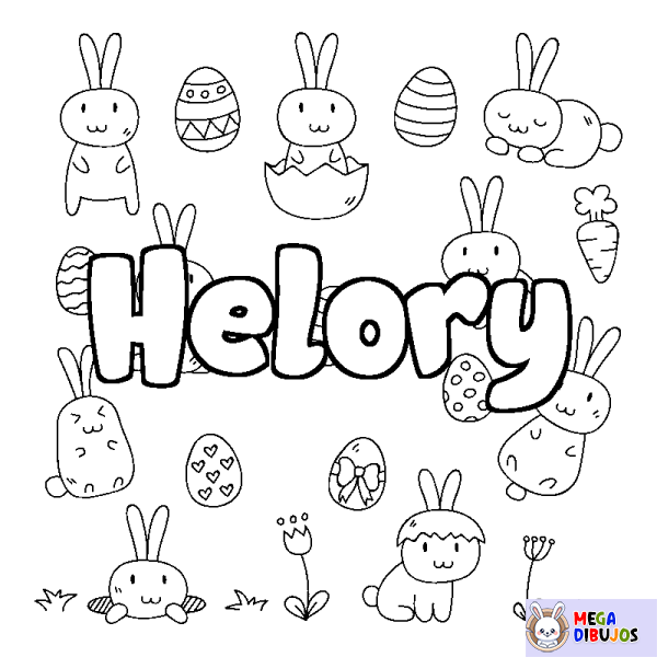 Coloración del nombre Helory - decorado Pascua