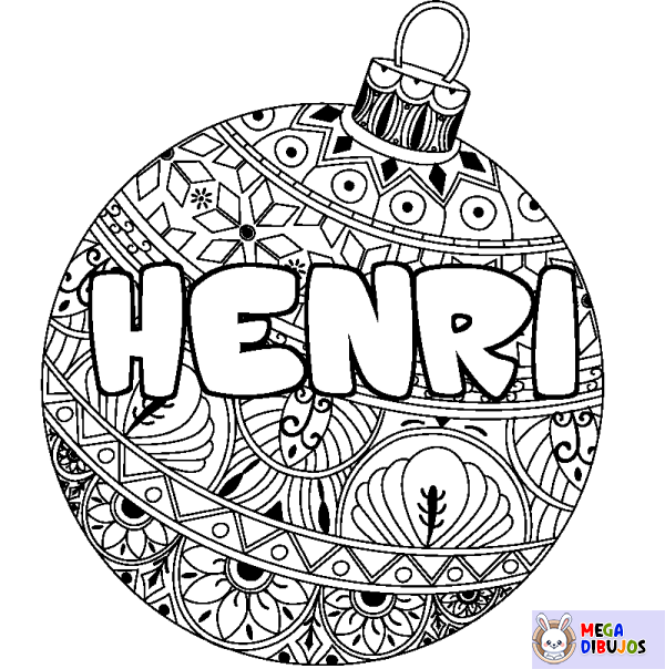 Coloración del nombre HENRI - decorado bola de Navidad