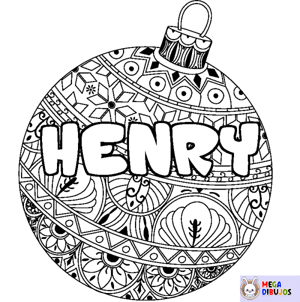 Coloración del nombre HENRY - decorado bola de Navidad