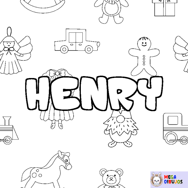 Coloración del nombre HENRY - decorado juguetes