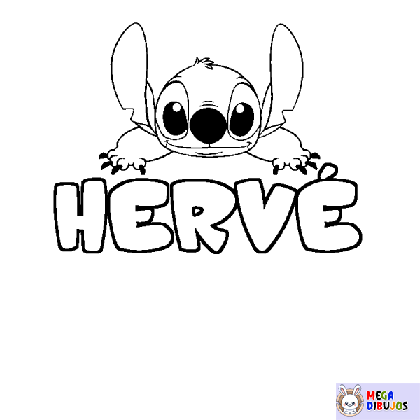 Coloración del nombre HERV&Eacute; - decorado Stitch