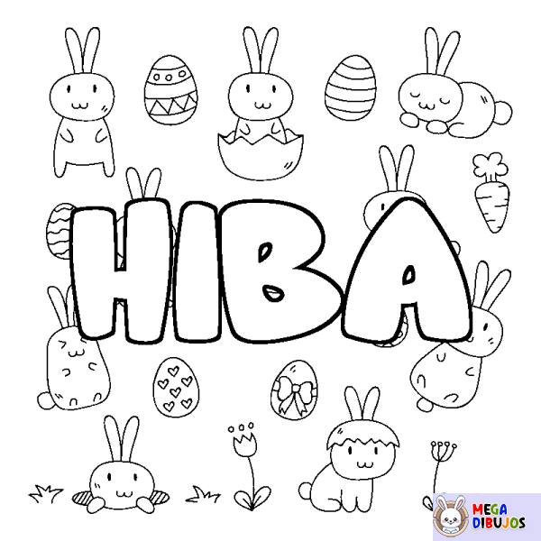 Coloración del nombre HIBA - decorado Pascua