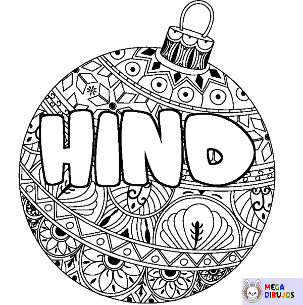 Coloración del nombre HIND - decorado bola de Navidad