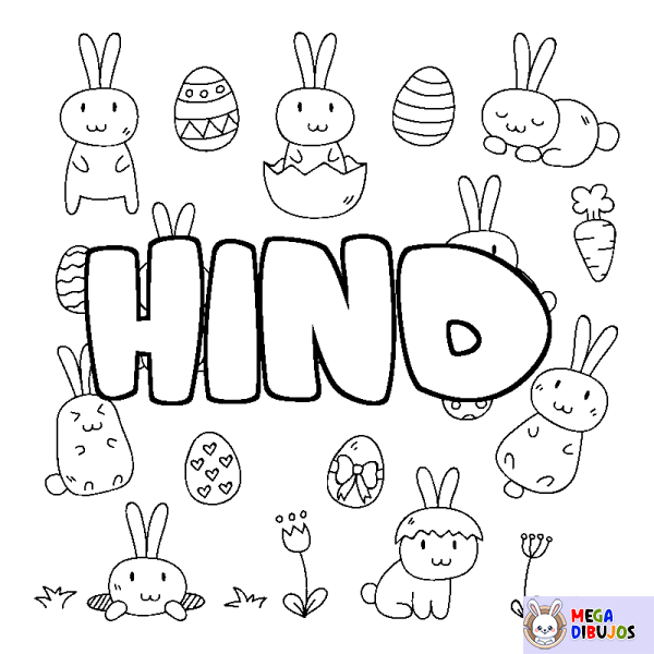 Coloración del nombre HIND - decorado Pascua