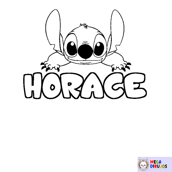 Coloración del nombre HORACE - decorado Stitch