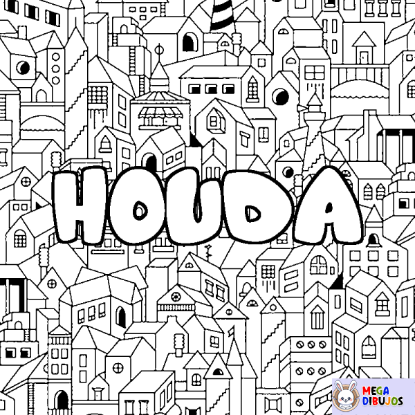 Coloración del nombre HOUDA - decorado ciudad