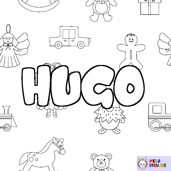 Coloración del nombre HUGO - decorado juguetes