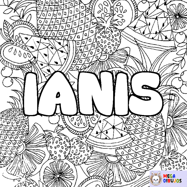 Coloración del nombre IANIS - decorado mandala de frutas