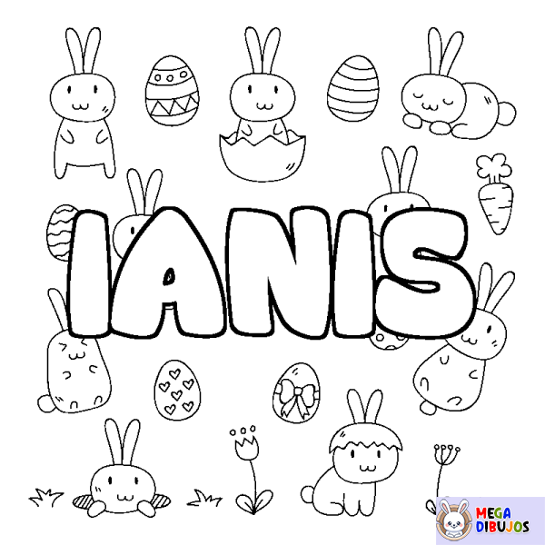 Coloración del nombre IANIS - decorado Pascua