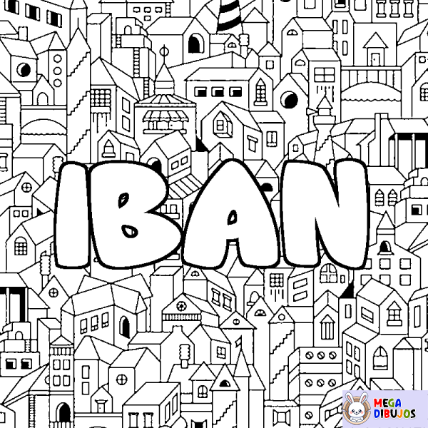 Coloración del nombre IBAN - decorado ciudad