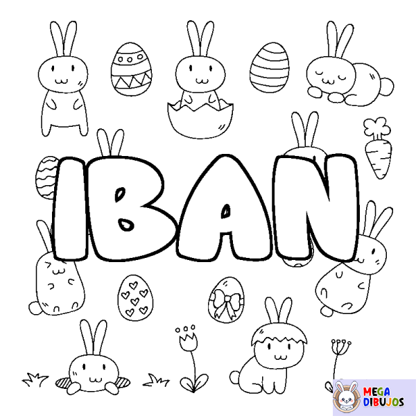 Coloración del nombre IBAN - decorado Pascua