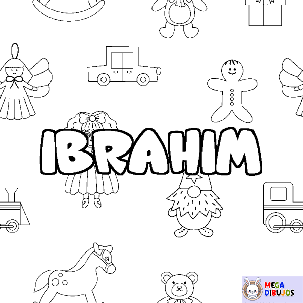 Coloración del nombre IBRAHIM - decorado juguetes