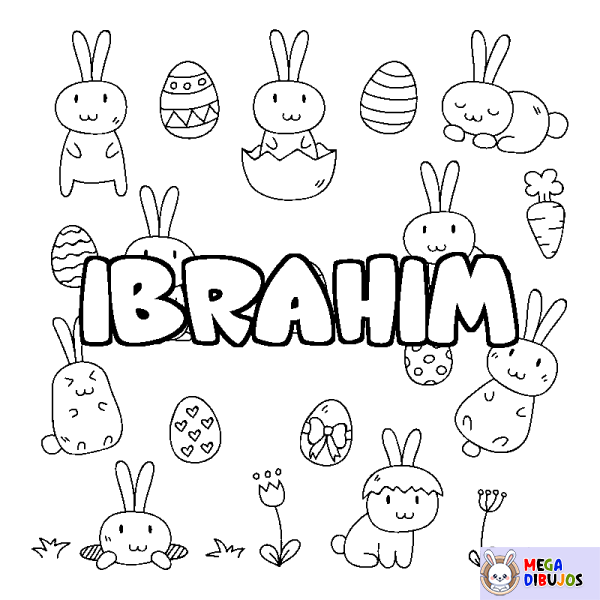 Coloración del nombre IBRAHIM - decorado Pascua