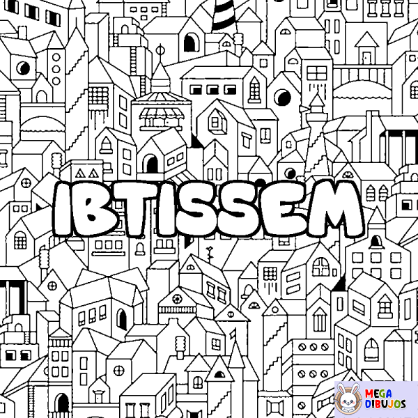 Coloración del nombre IBTISSEM - decorado ciudad