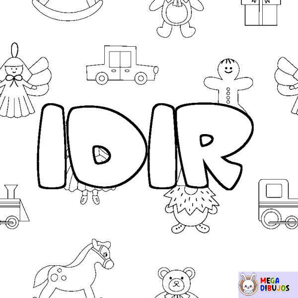 Coloración del nombre IDIR - decorado juguetes