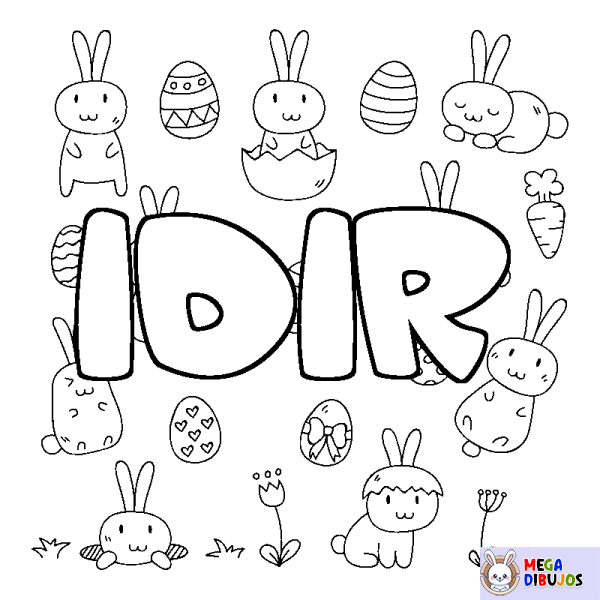 Coloración del nombre IDIR - decorado Pascua