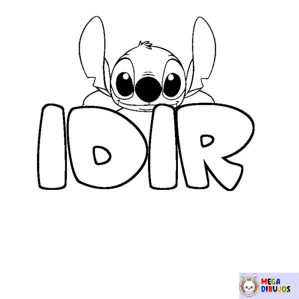 Coloración del nombre IDIR - decorado Stitch