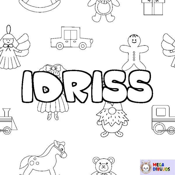 Coloración del nombre IDRISS - decorado juguetes